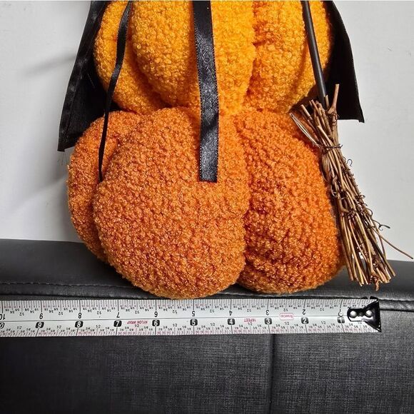 Halloween Orange Plush Pumpkin Stack Witch Decor, 17 in, by Way To Celebrate - Picture 8 of 8